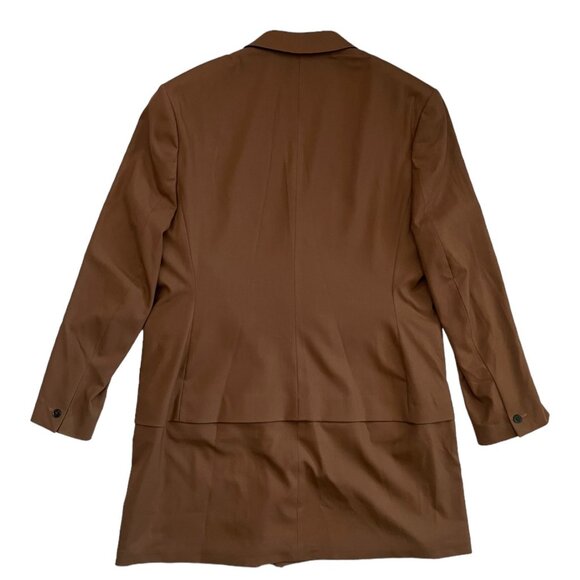 Asos Mens Longline One Button Blazer Brown 46 Regular NWOT Preppy‎ Academia Fall - Picture 4 of 16